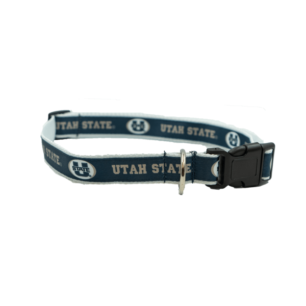 Utah State Dog Collar and Leash Set White Blue